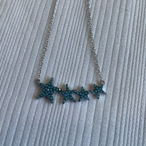 Silver and turquoise star necklace